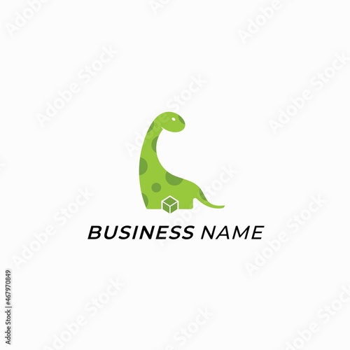 design logo creative dinosaur and box