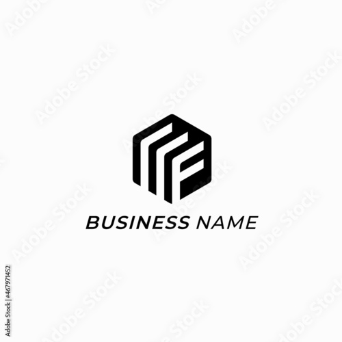 design logo creative hexagon and letter F