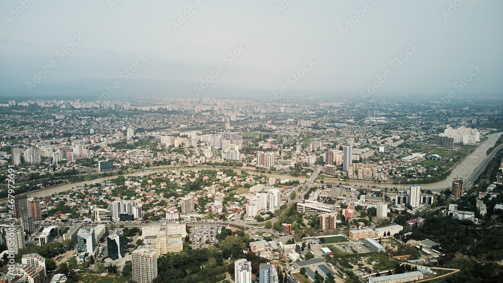 Aerial view of Krtsanisi district of Tbilisi