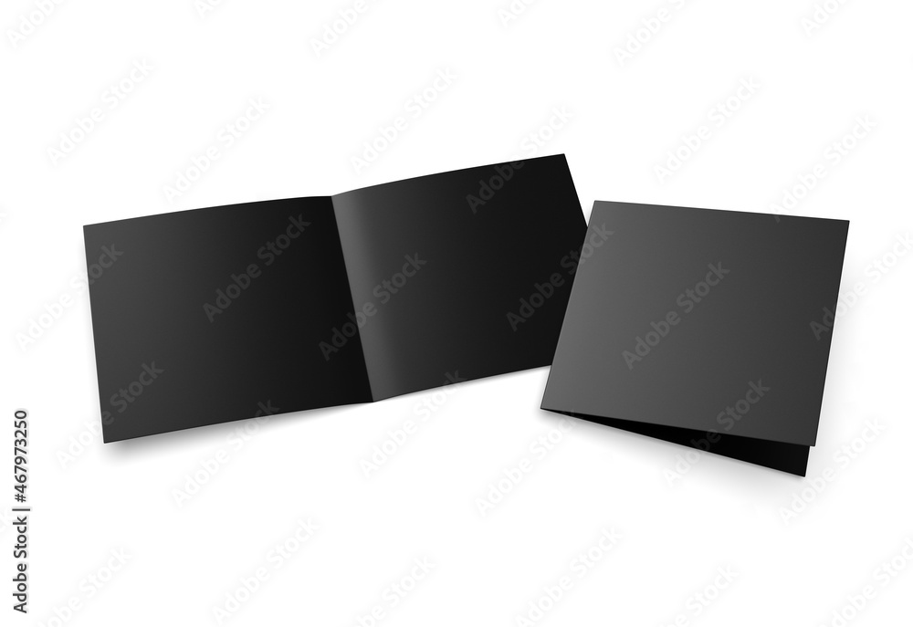 Blank square half fold brochure template for mock up and presentation design. 3d render illustration. Blank square half fold brochure template for mock up and presentation design. 3d render illustration.