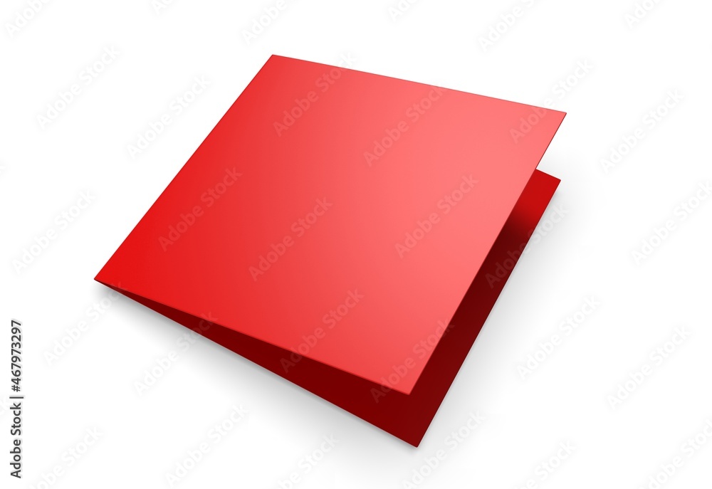 Blank square half fold brochure template for mock up and presentation design. 3d render illustration. Blank square half fold brochure template for mock up and presentation design. 3d render illustration.