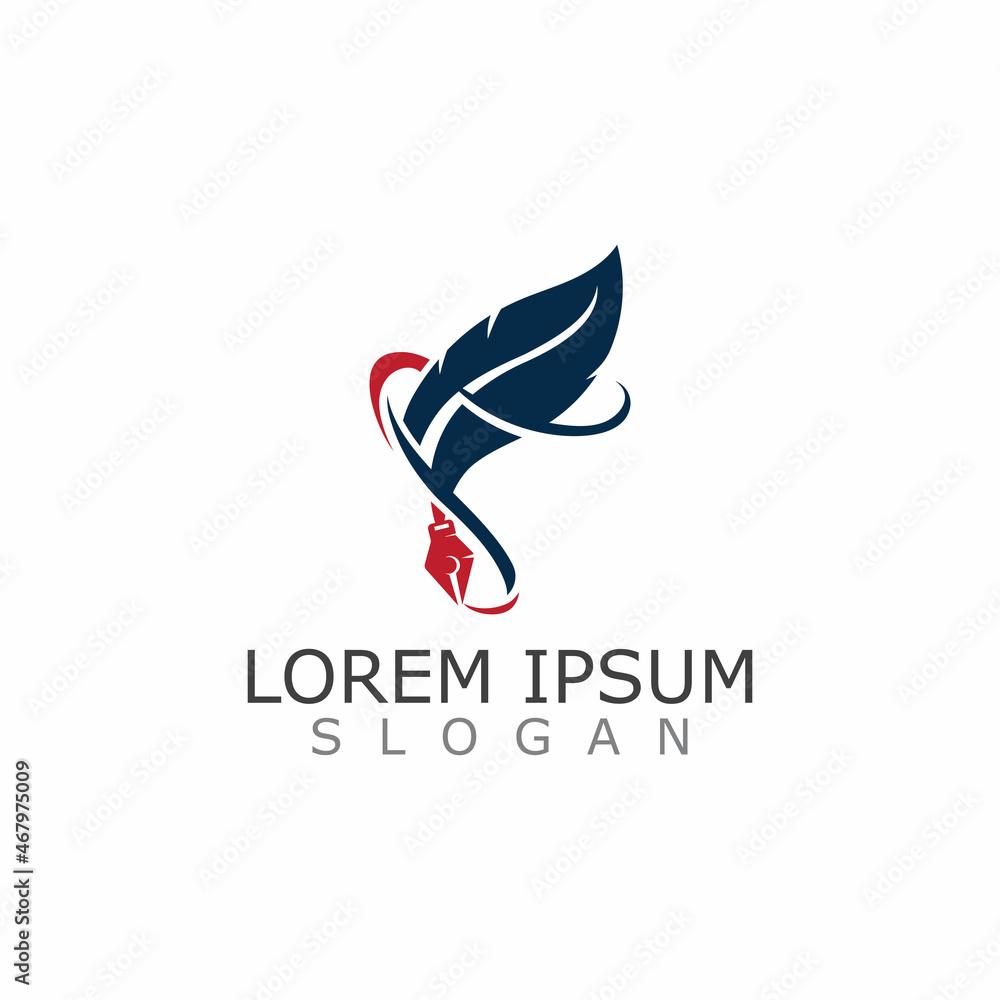 Fototapeta premium Feather smooth Notary Logo creative Logo Template Illustration Design