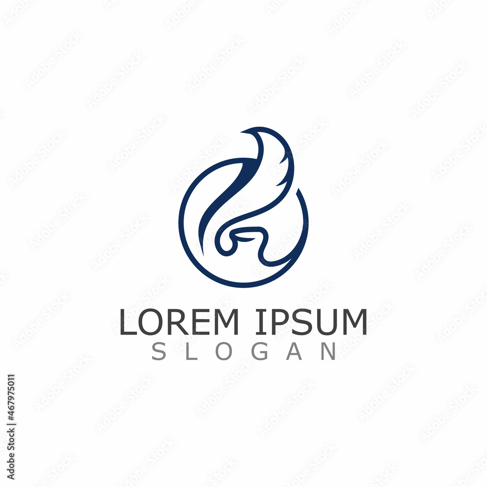 Feather smooth Notary Logo creative Logo Template Illustration Design Feather smooth Notary Logo creative Logo Template Illustration Design