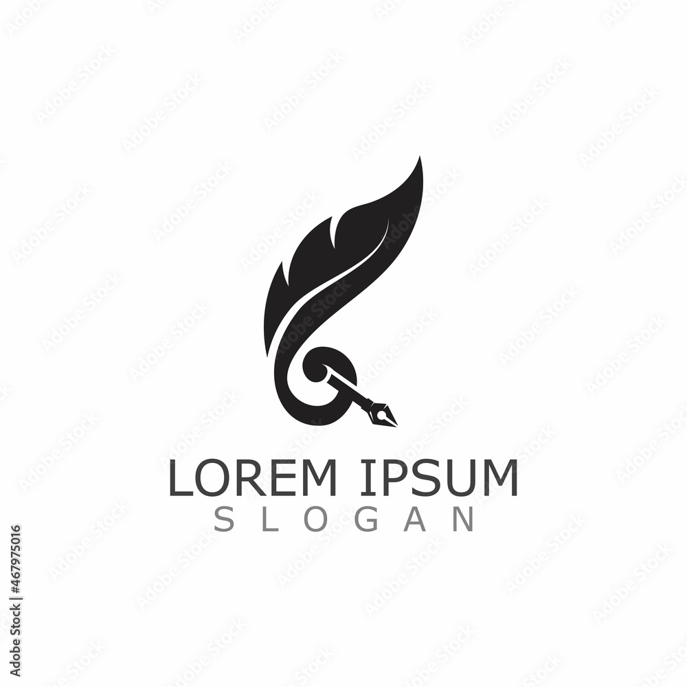 Fototapeta premium Feather smooth Notary Logo creative Logo Template Illustration Design