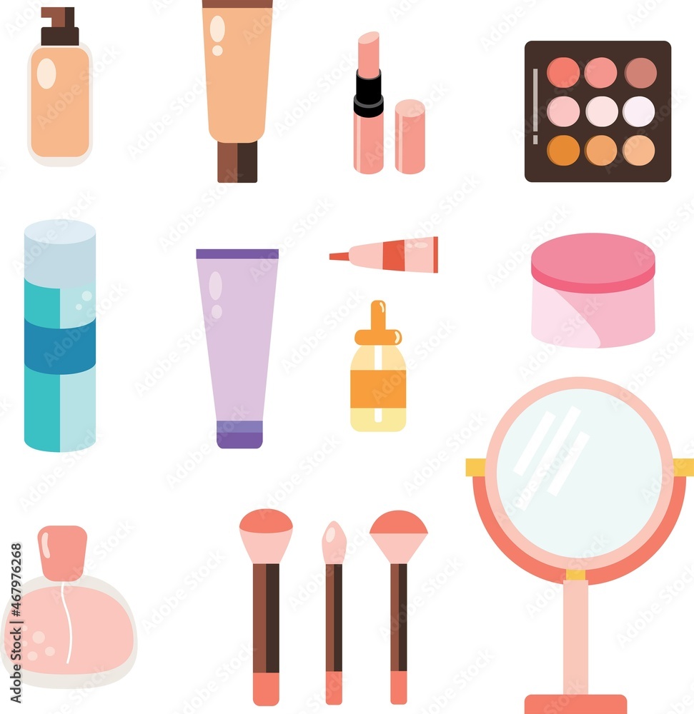 Cosmetic illustration set Cosmetic illustration set