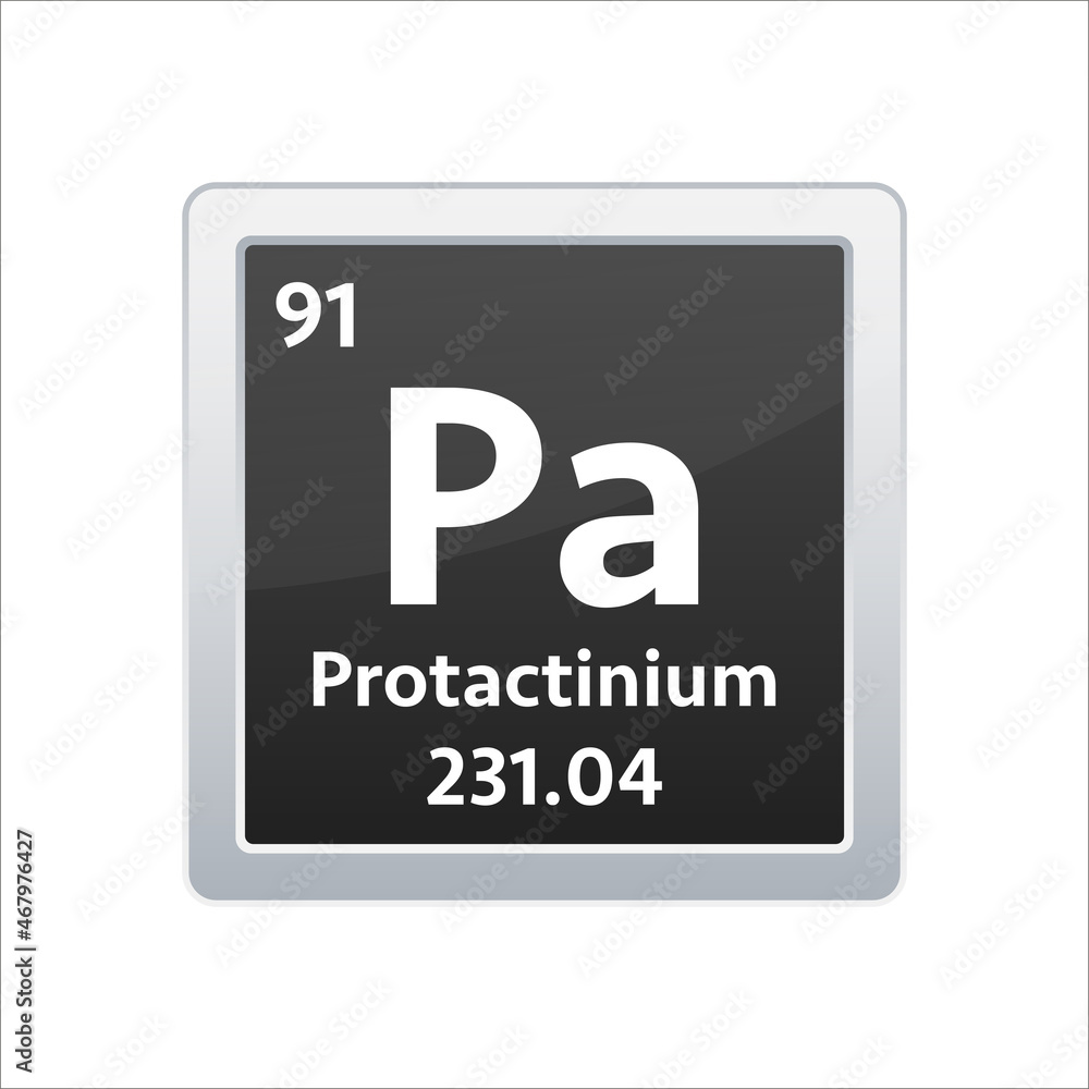 Protactinium symbol. Chemical element of the periodic table. Vector stock illustration Protactinium symbol. Chemical element of the periodic table. Vector stock illustration