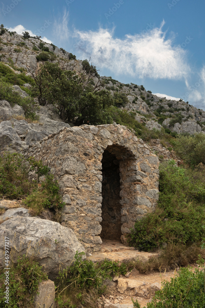 medieval guardhouse on the way to the castle of torroella de montgri