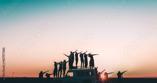 having fun with friends and an epic sunset