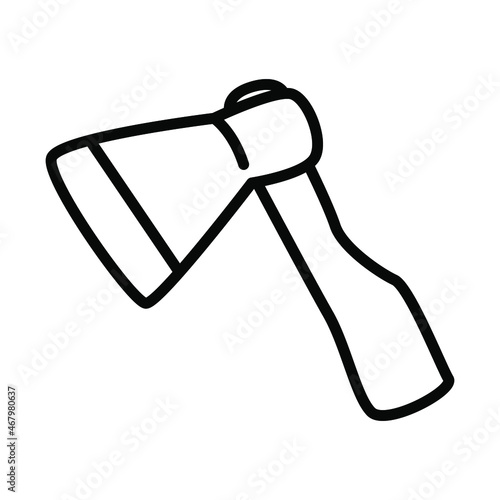 Axe tool. Isolated clip art in doodle style.