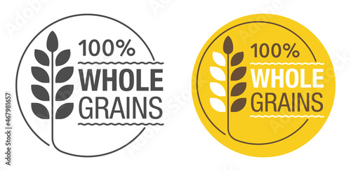 100 percents Whole Grains, badge for cereals