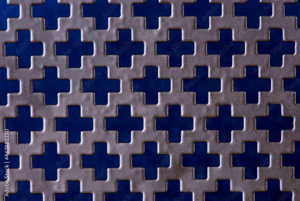 Abstract aluminium or metal texture pattern with cross cells.