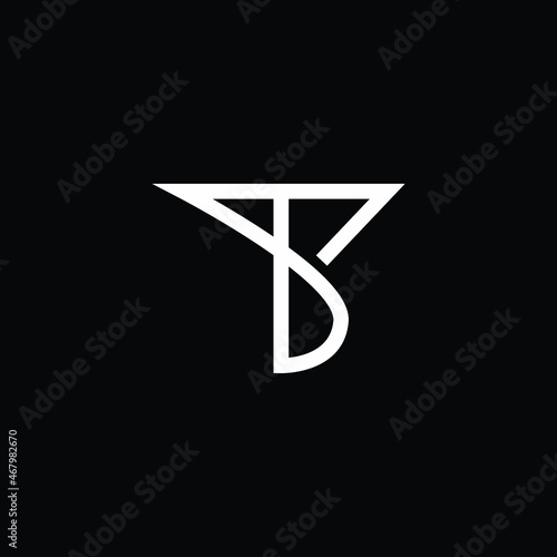 Professional elegant latest artistic letter TB BT T B logo icon  black and white color
