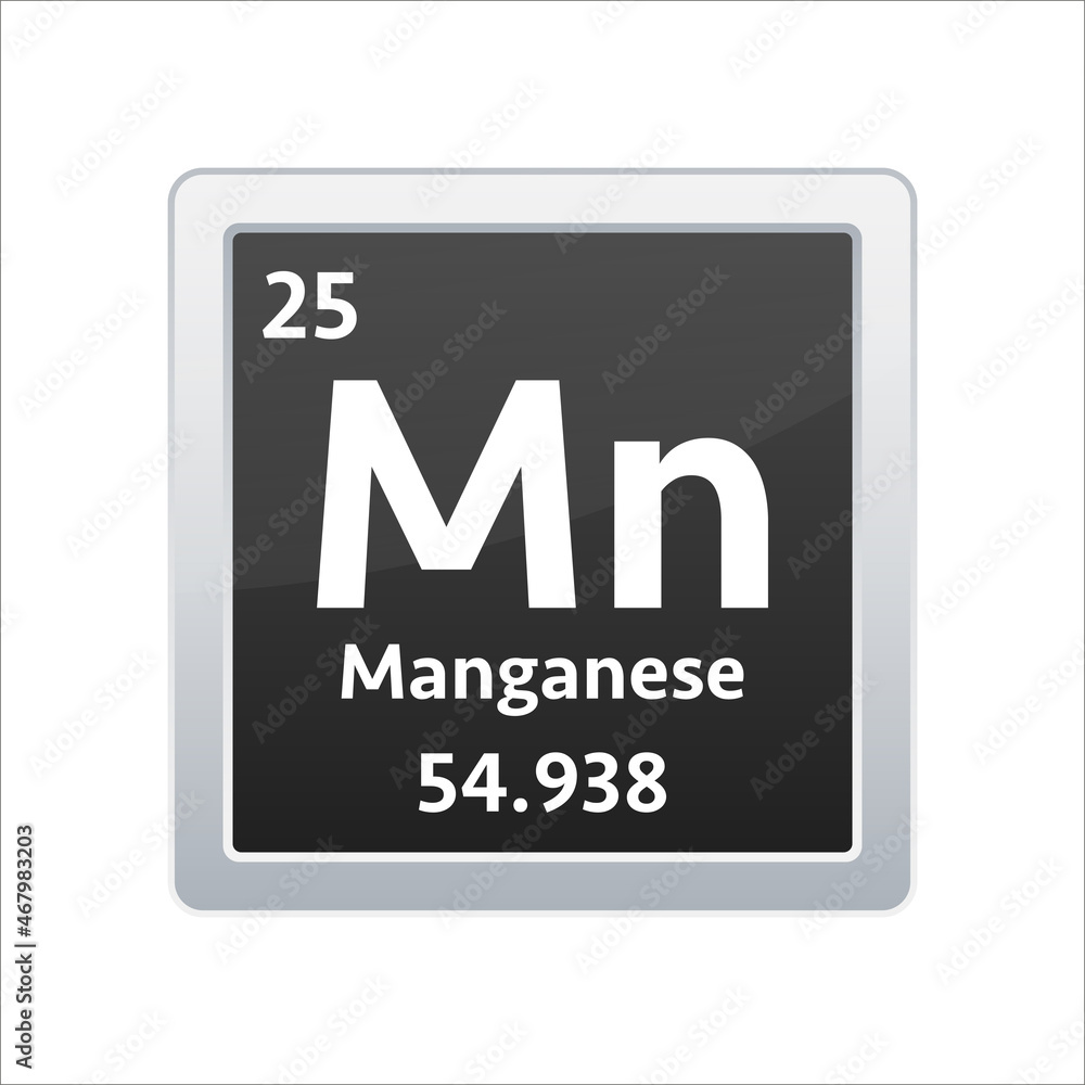 Manganese symbol. Chemical element of the periodic table. Vector stock illustration. Manganese symbol. Chemical element of the periodic table. Vector stock illustration.