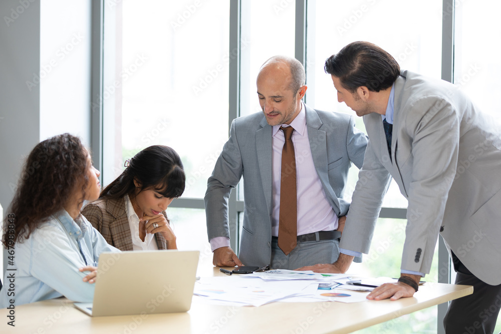 businesspeople team meeting and brainstorming works on the table in conference room businesspeople team meeting and brainstorming works on the table in conference room