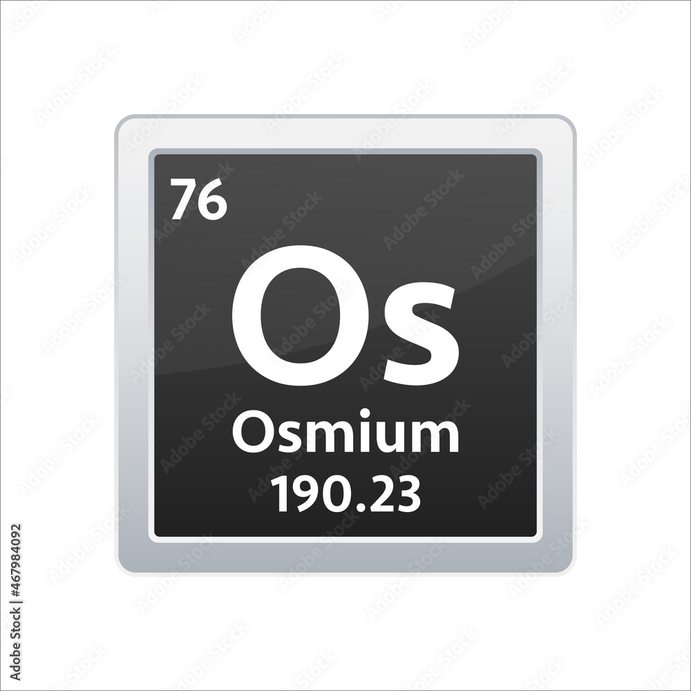 Osmium symbol. Chemical element of the periodic table. Vector stock illustration Osmium symbol. Chemical element of the periodic table. Vector stock illustration