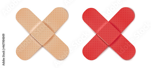 Vector set illustrations of band aids.