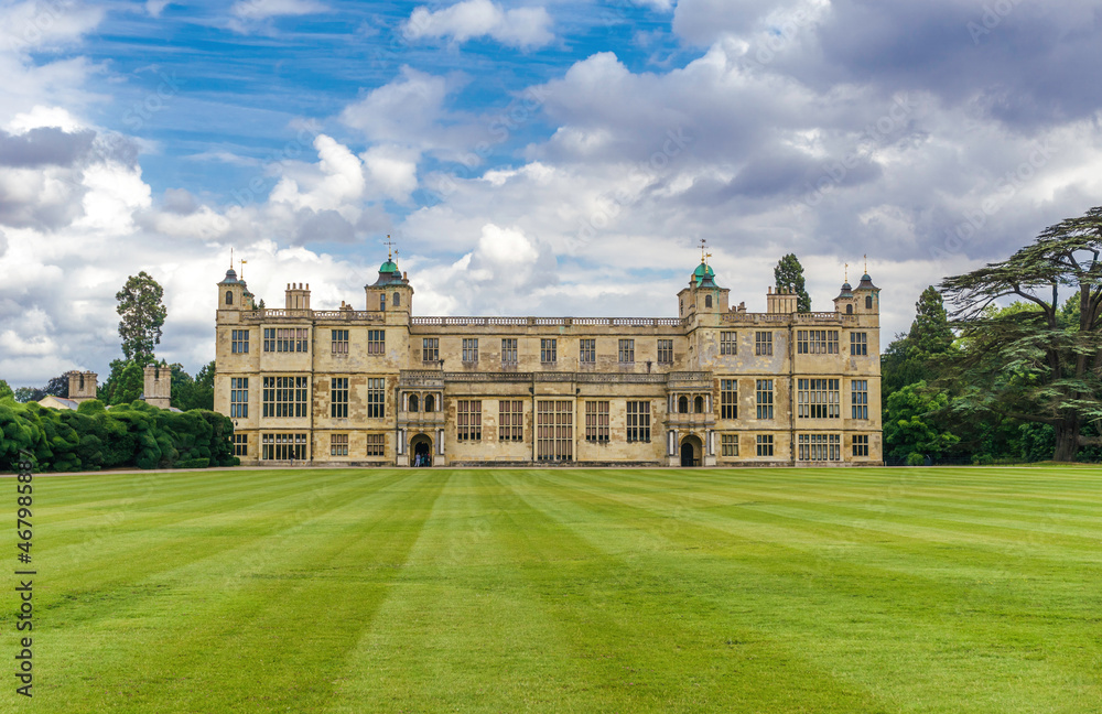 A Wide Angle Photograph of the Audley End House at Saffron Walden, Essex, England.