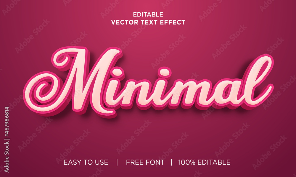 Minimal editable 3D text effect Premium Vector Minimal editable 3D text effect Premium Vector
