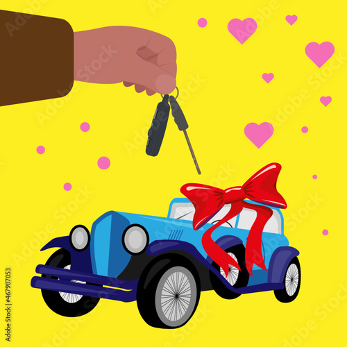 blue  car as a gift