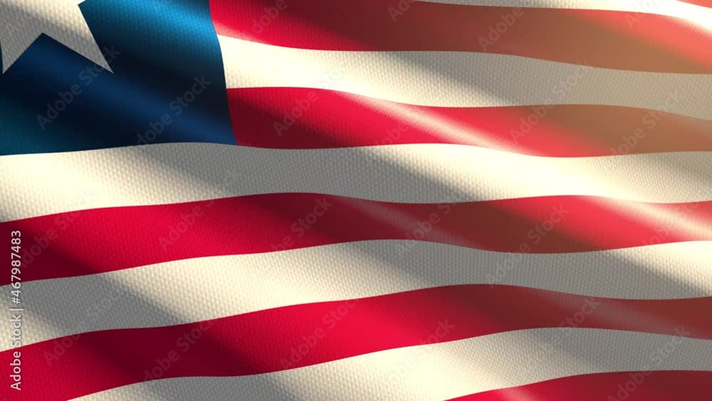 Liberia shiny flag - loop animation Liberia shiny flag - loop animation