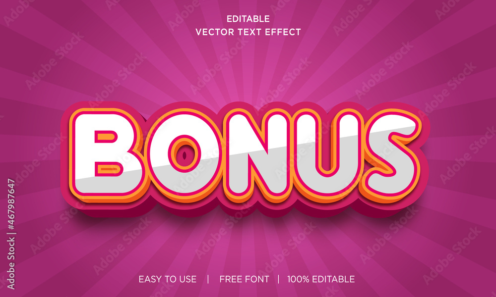 Bonus editable 3D text effect Premium Vector Bonus editable 3D text effect Premium Vector
