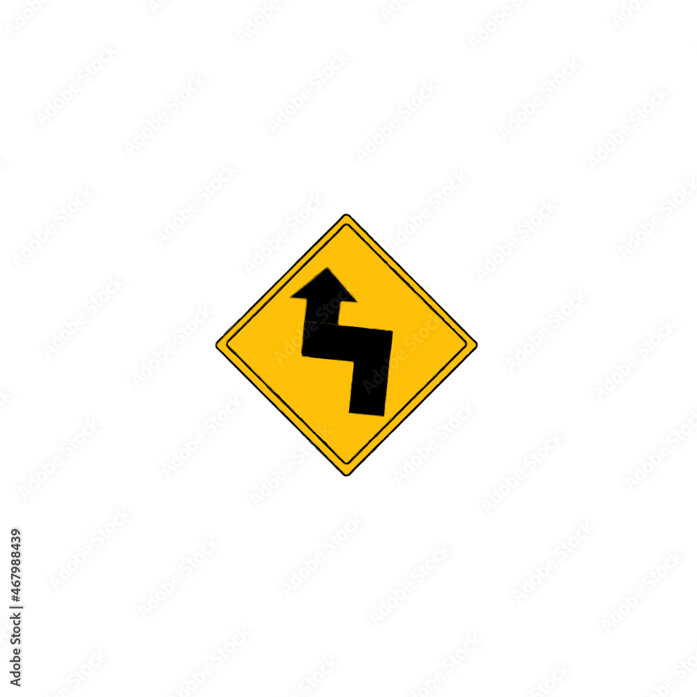 double turn left traffic sign double turn left traffic sign