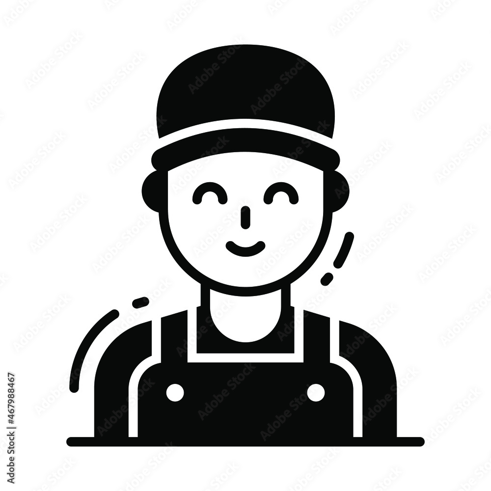 worker icon, single avatar vector illustration