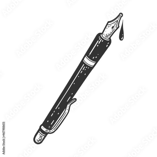 ink pen sketch engraving vector illustration. T-shirt apparel print design. Scratch board imitation. Black and white hand drawn image.