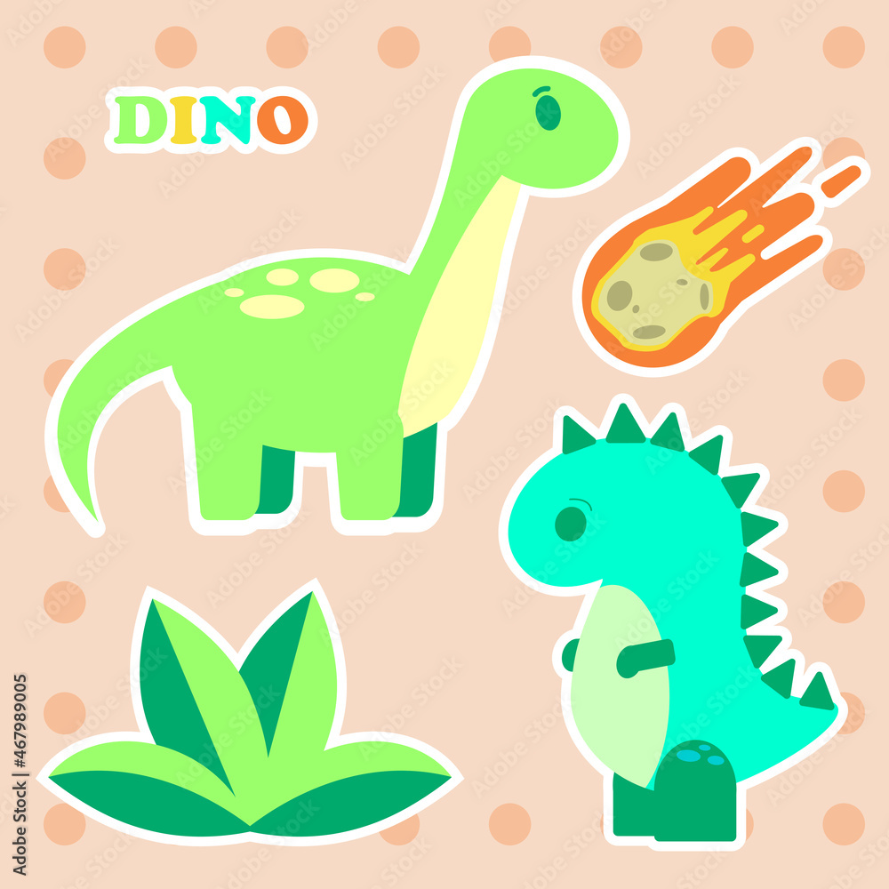 Fototapeta premium cute dinosaur vector stickers