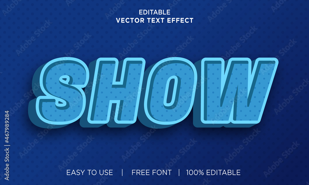 Show 3d editable text effect Premium Vector