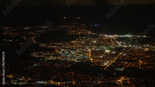 Aerial view of Tallinn, Estonia at night. photo