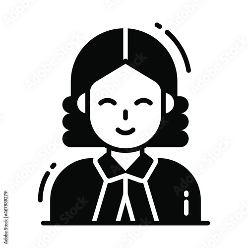 judge icon, single avatar vector illustration