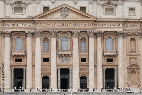 Photography St. Peter's Basilica Facade in Rome, Italy