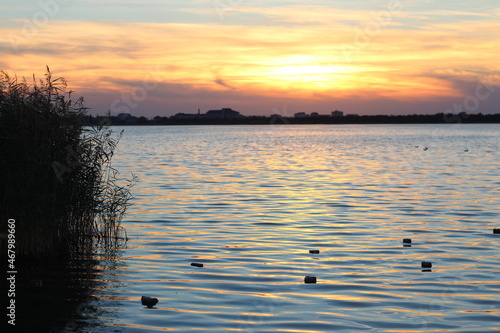 sunset on the lake