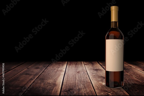 Bottle of tasty wine alcohol drink. Classy style,