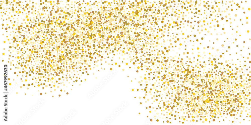 Gold small confetti on a white background. Luxurious festive Christmas background. Gold glittering abstract texture. Design element. Vector illustration, EPS 10. Gold small confetti on a white background. Luxurious festive Christmas background. Gold glittering abstract texture. Design element. Vector illustration, EPS 10.