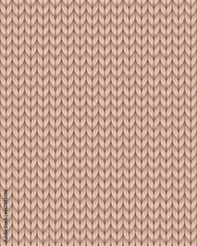 Knitting texture vector seamless pattern in ivory beige color