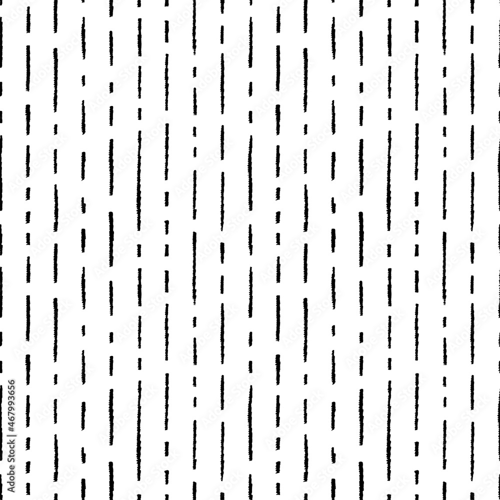 Short vertical lines vector seamless pattern. Hand drawn short brush