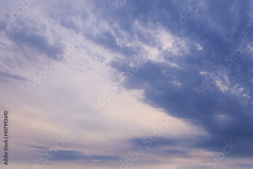 Fototapeta Naklejka Na Ścianę i Meble -  abstract background of dramatic cloudy sunset sky blue hour