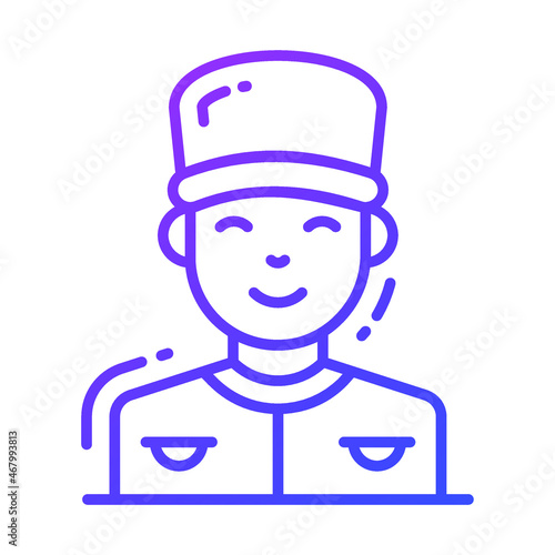 secretary icon, single avatar vector illustration