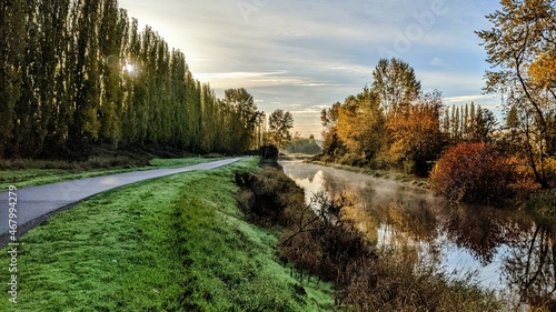 Sammamish River in Woodinville, WA from the Burke Gilman Trail. 