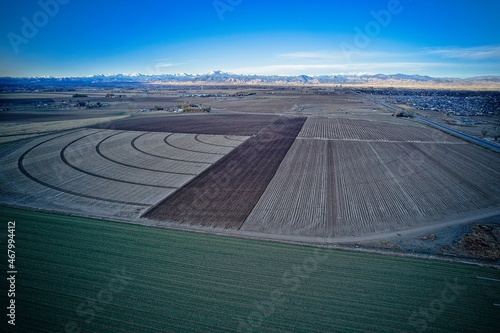 Farm fields from a drone