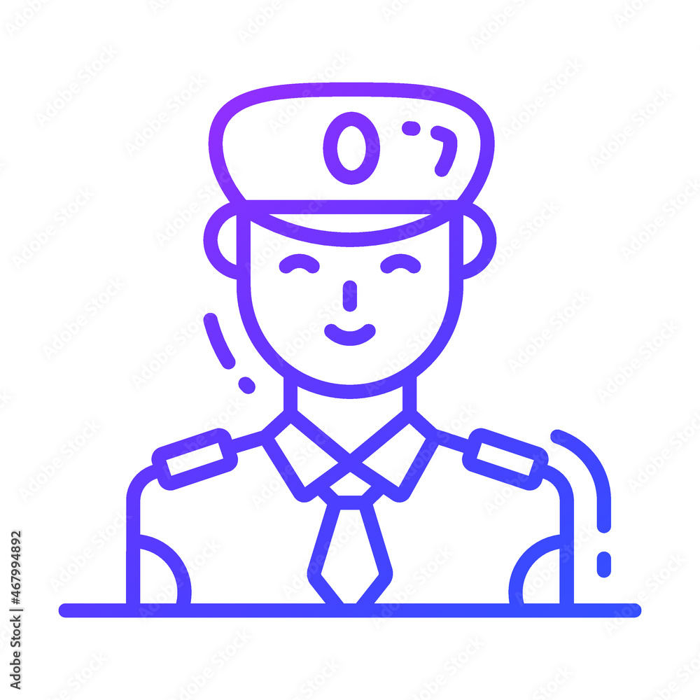 pilot icon, single avatar vector illustration pilot icon, single avatar vector illustration