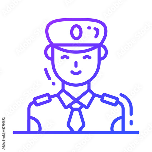 pilot icon  single avatar vector illustration