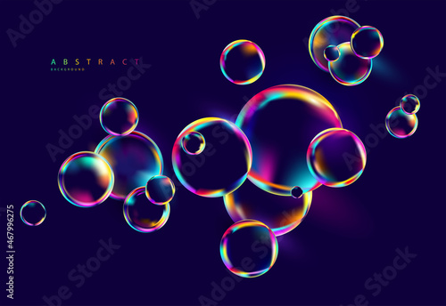 Colorful iridescent geometric shapes.
