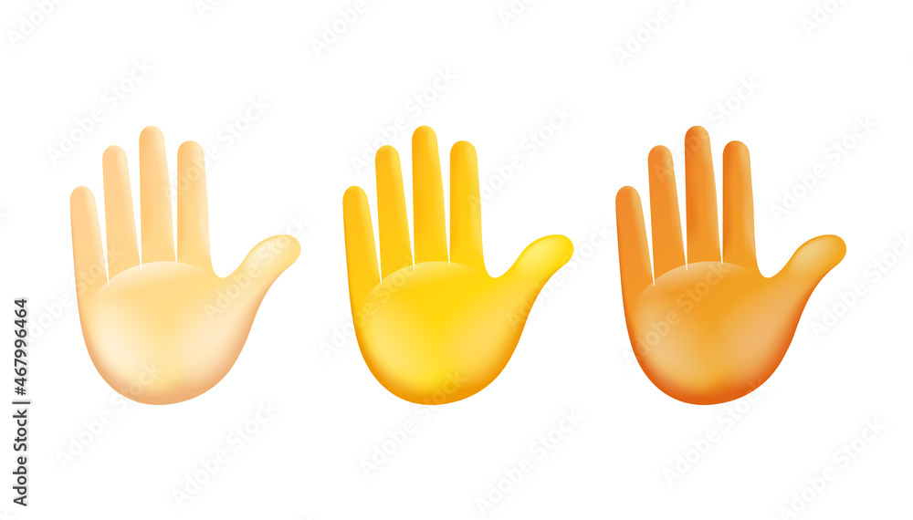 Obraz premium Stop gesture. Chinese, european and african men races