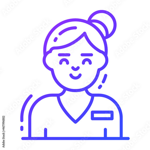 clinician icon, single avatar vector illustration