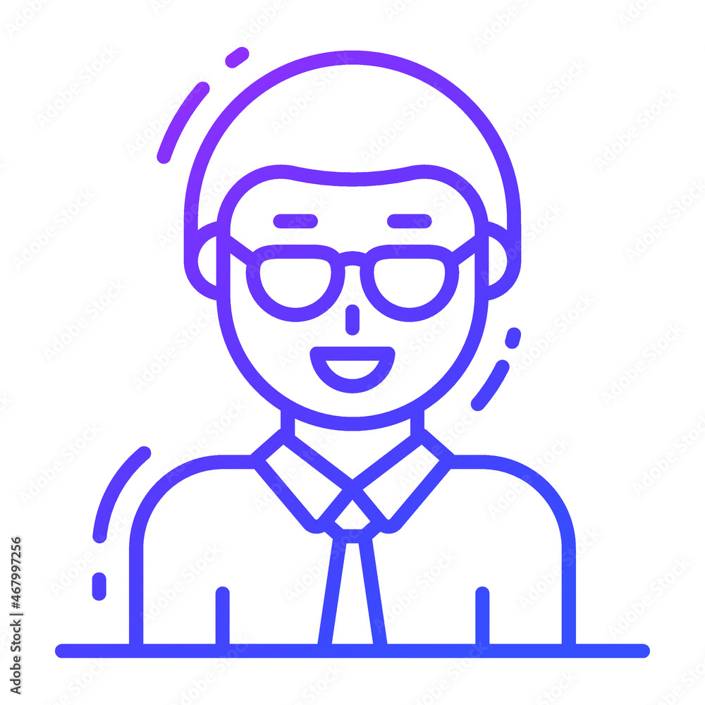 Fototapeta premium gentleman icon, single avatar vector illustration