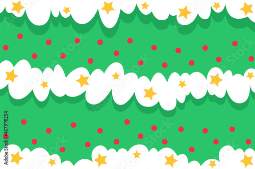 Merry Christmas seamless pattern with various pine tree