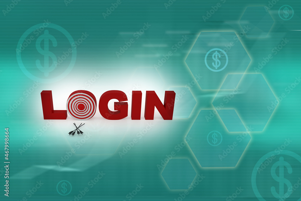 3d illustration login target arrow concept
3d illustration login target arrow concept